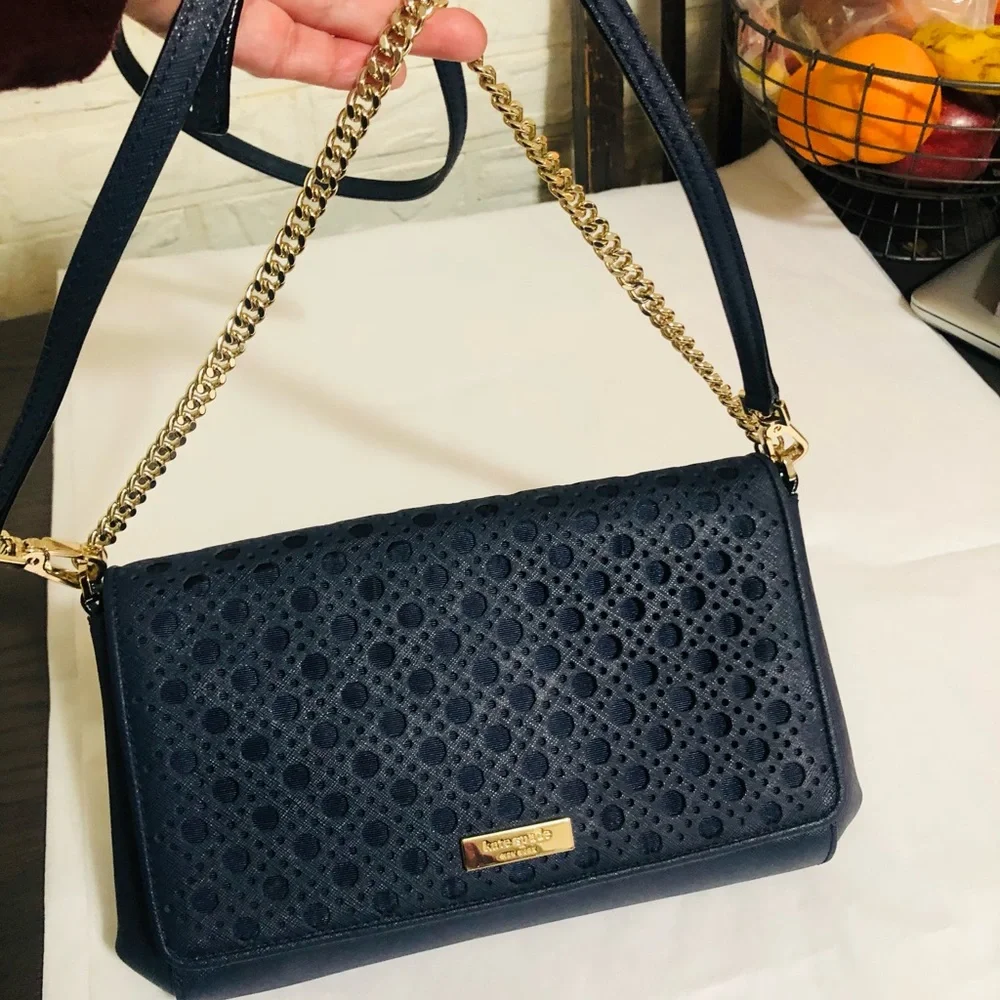 ❤️SOLD❤️Kate Spade Newbury Lane Caining Crossbody  Handbag Navy Blue💎 - Picture 2 of 11